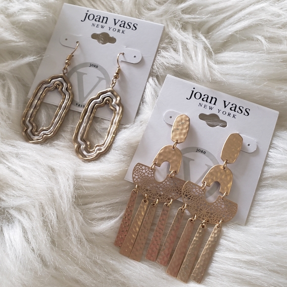 Joan Vass Jewelry - B2G1 2 NWT Joan Vass Hammered Metal Earrings
